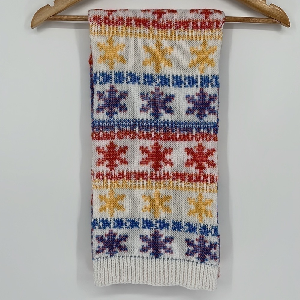 Old Navy Colorful Snowflake Knit Scarf